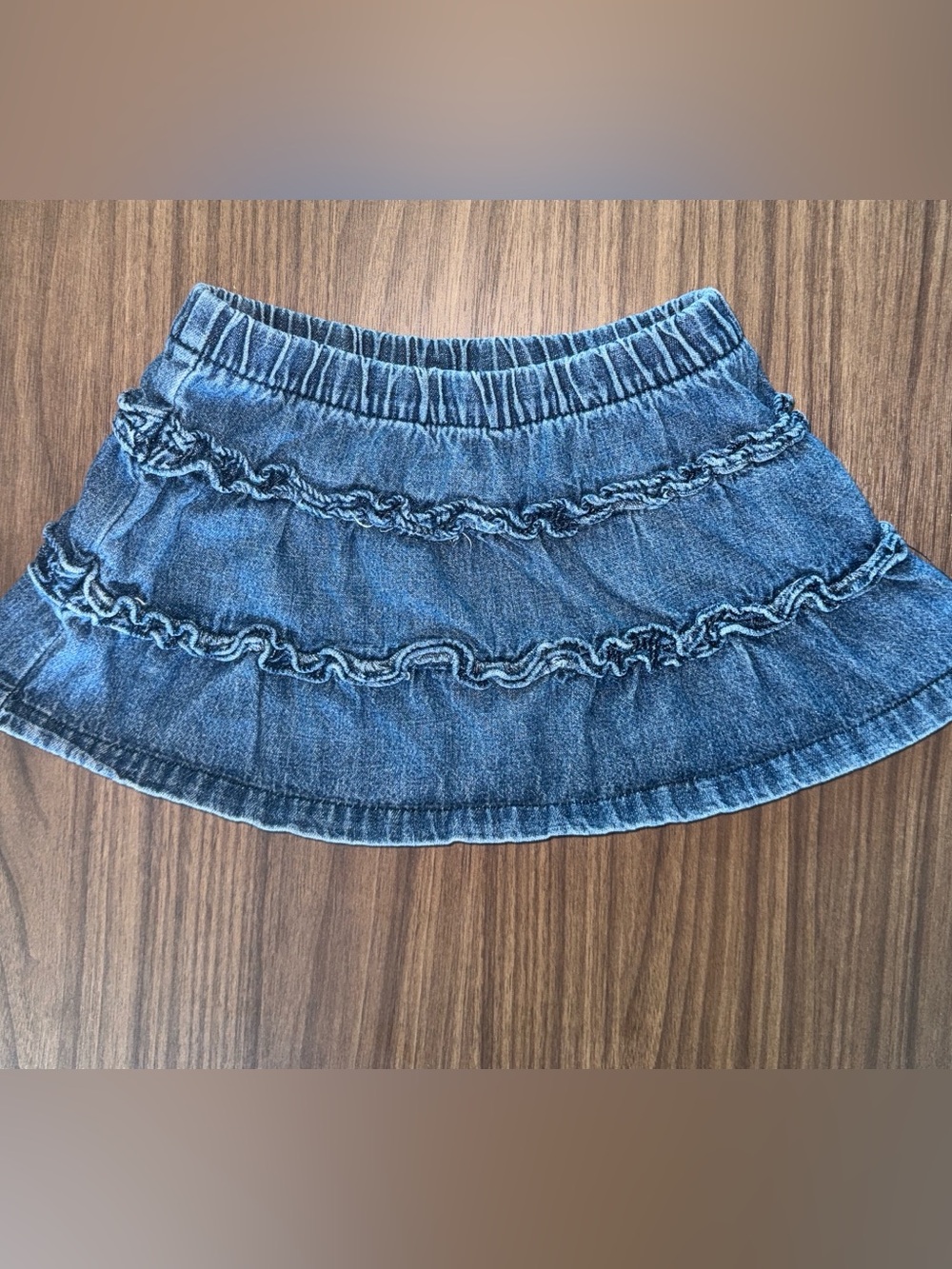 small wonders Denim Ruffle Tiered Skirt - Blue